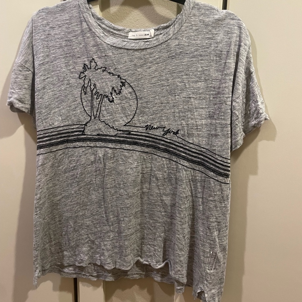 Designer Rag & Bone Jean gray top. Worn few times. Size S.